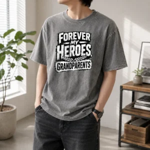 Awesome Hot Grandparents Day Heroes Streetwear For Family Gratitud Washed T-Shirt