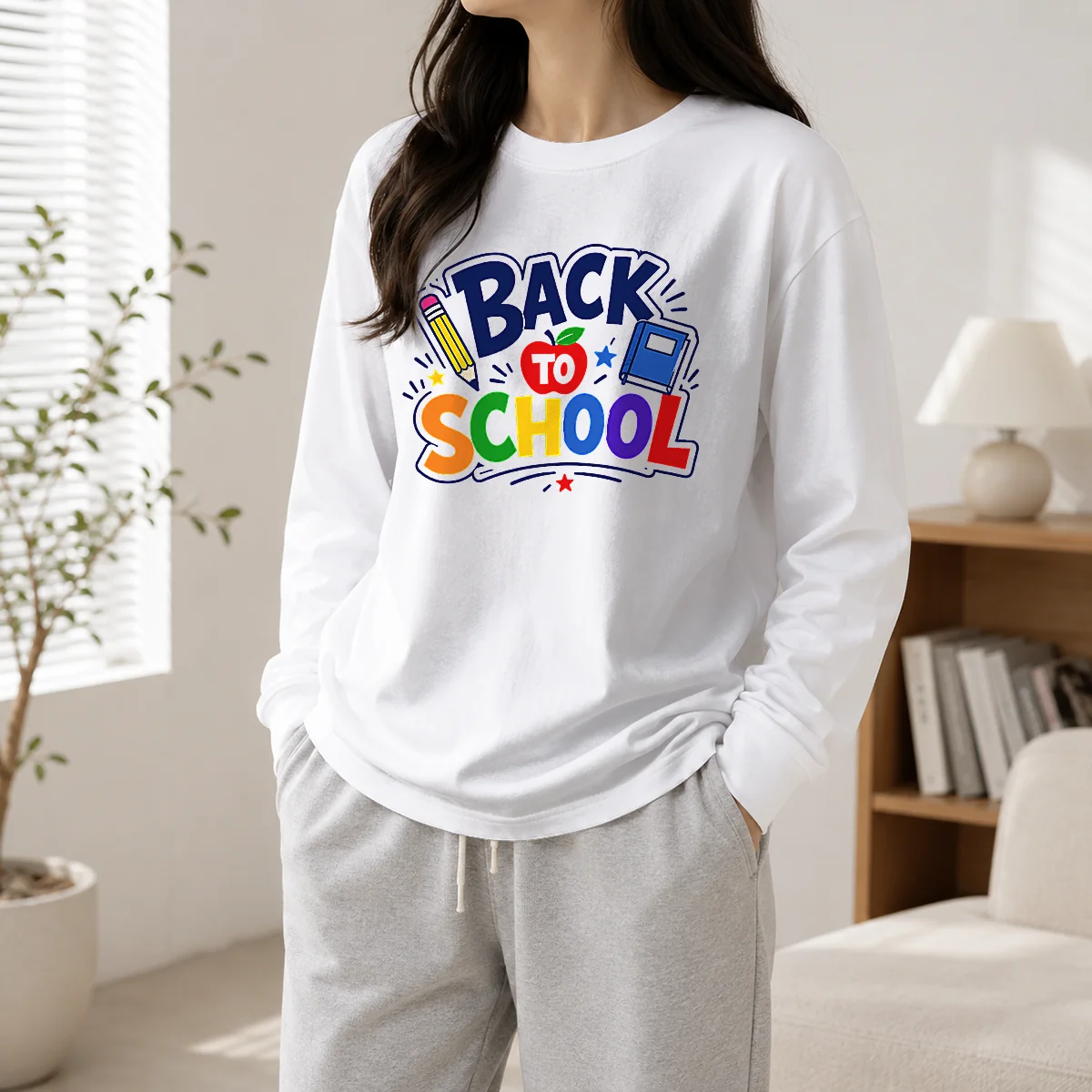 Awesome Distressed Grunge Back To School Red Blue Long Sleeve Shirt