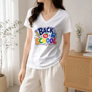 Awesome Distressed Grunge Back To School Red Blue V-Neck Shirt