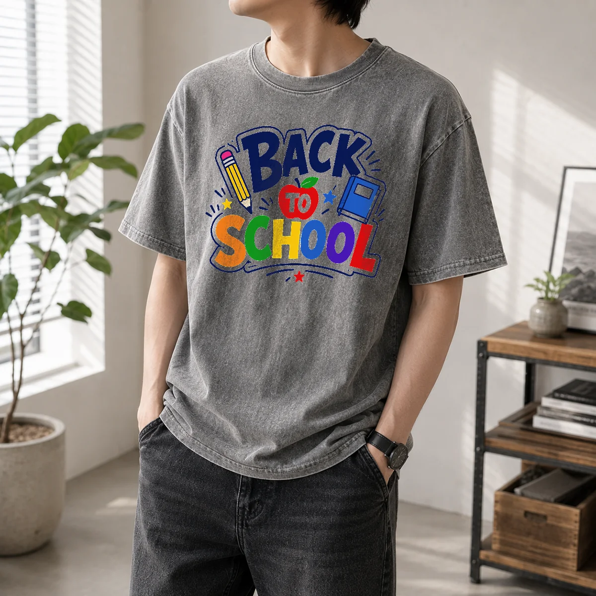 Awesome Distressed Grunge Back To School Red Blue Shirt - Image 8