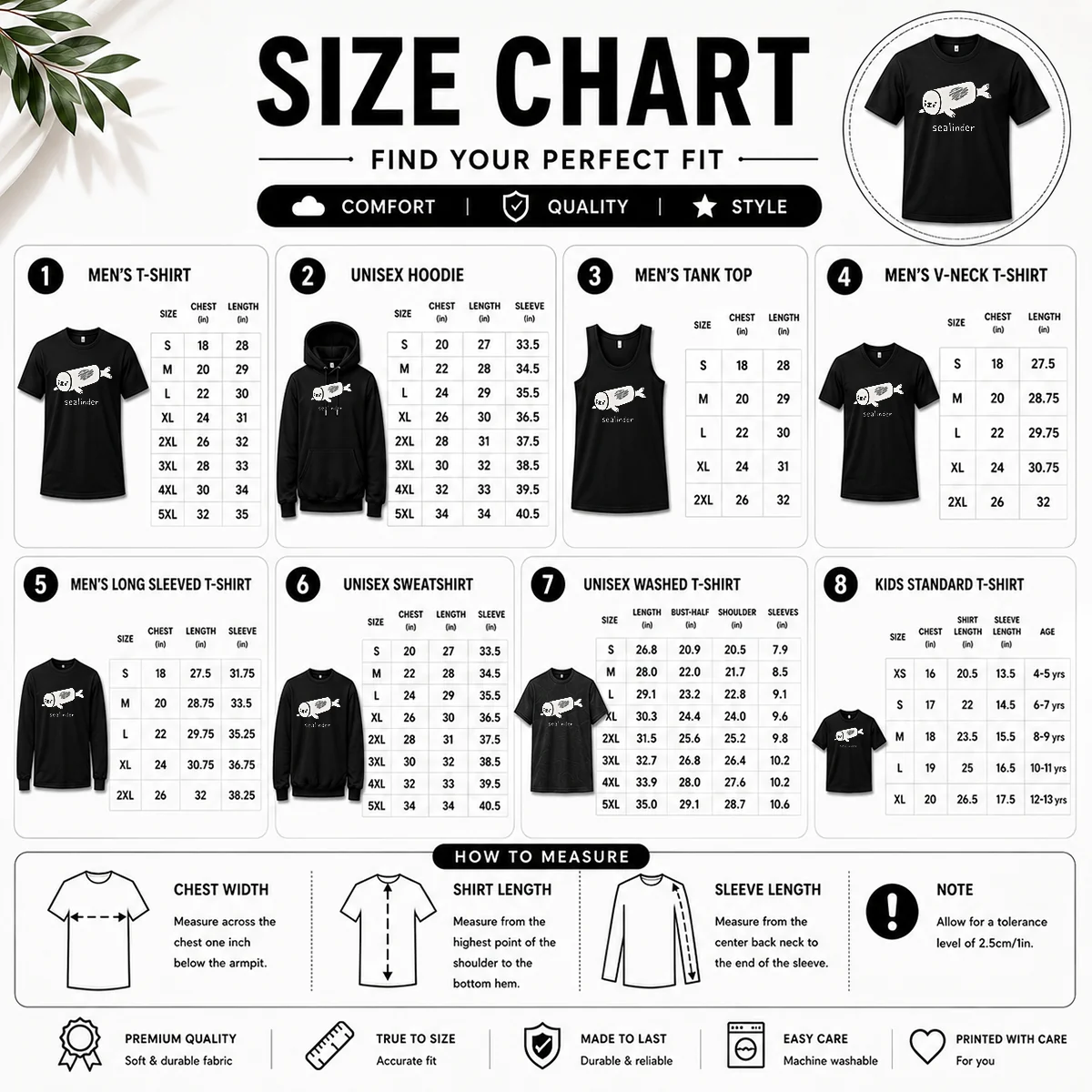Good Cylindrical Seal Geek Size Chart Size chart for Good Cylindrical Seal Geek with measurements in inches and cm to help choose the right fit