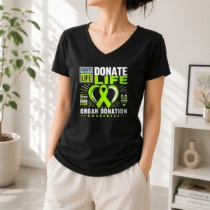 Hot Awesome Donate Life One Decision Can Save A Life Be An Organ Donor Organ Donation Awareness V-Neck Shirt