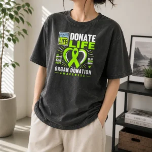 Hot Awesome Donate Life One Decision Can Save A Life Be An Organ Donor Organ Donation Awareness Washed T-Shirt