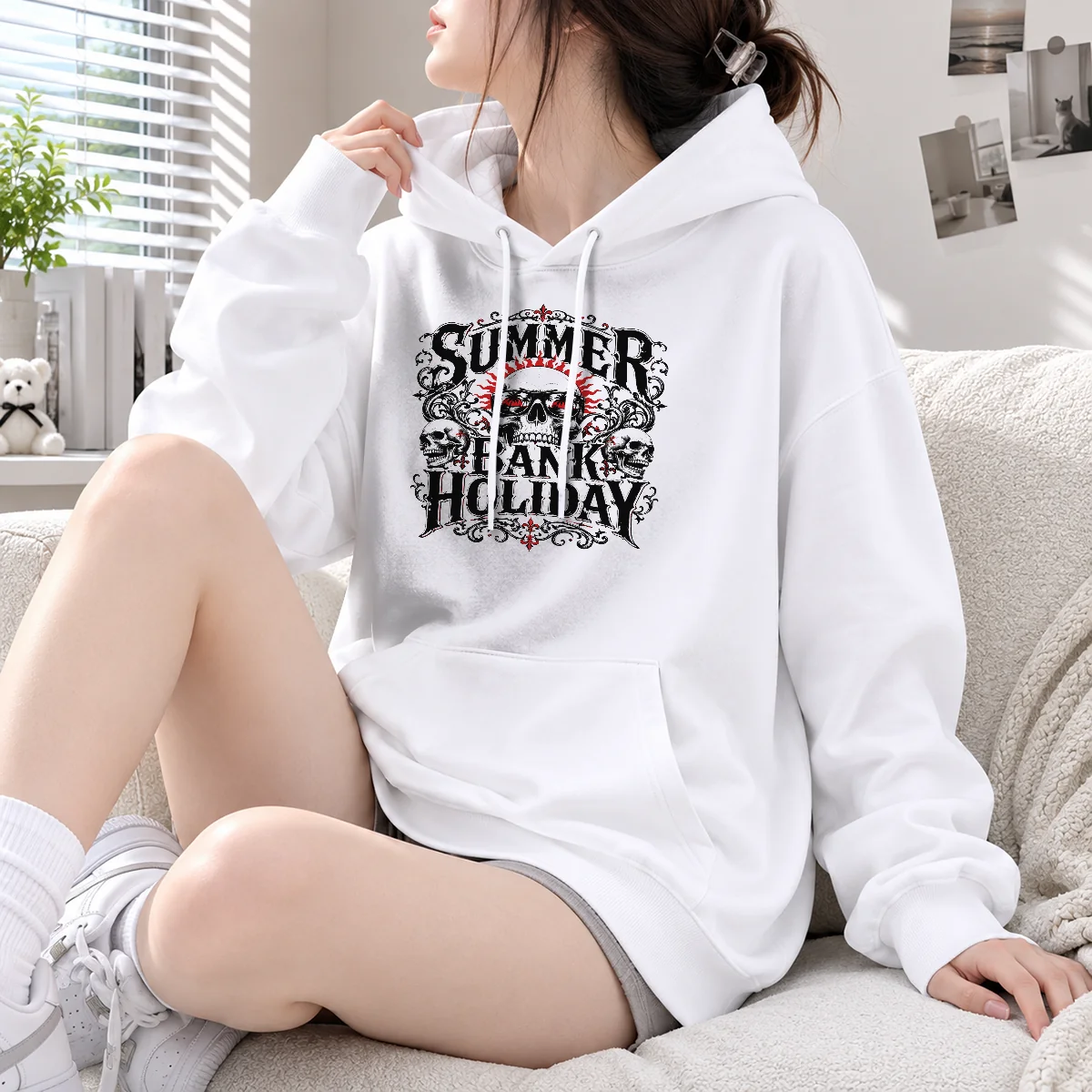 Hot Gothic Skull Sunglasses Summer Bank Holiday Hoodie