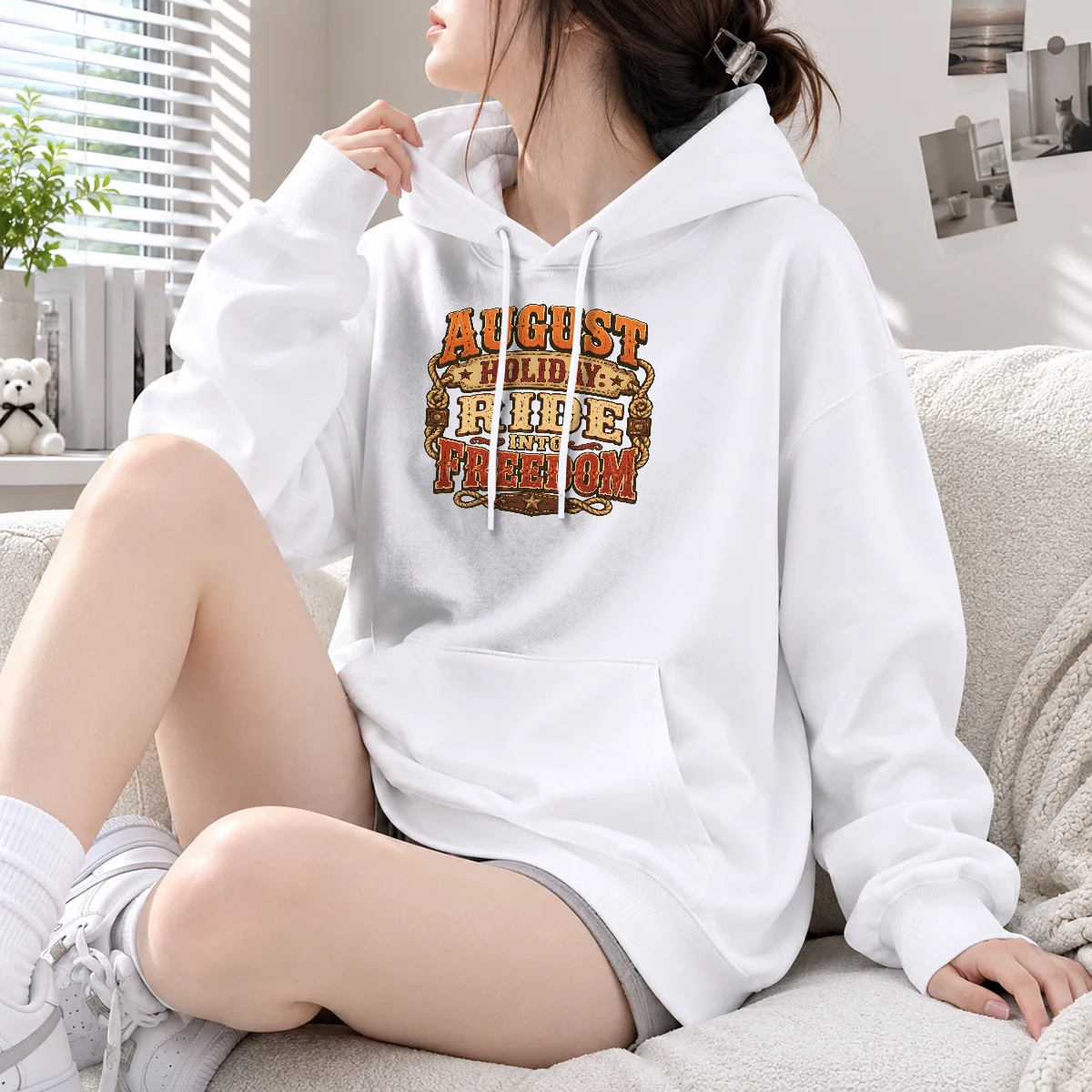 Nice Hot August Holiday Western Ride Into Freedom Hoodie