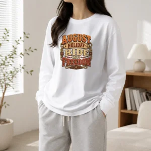 Nice Hot August Holiday Western Ride Into Freedom Long Sleeve Shirt
