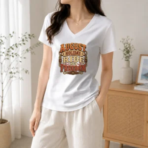 Nice Hot August Holiday Western Ride Into Freedom V-Neck Shirt