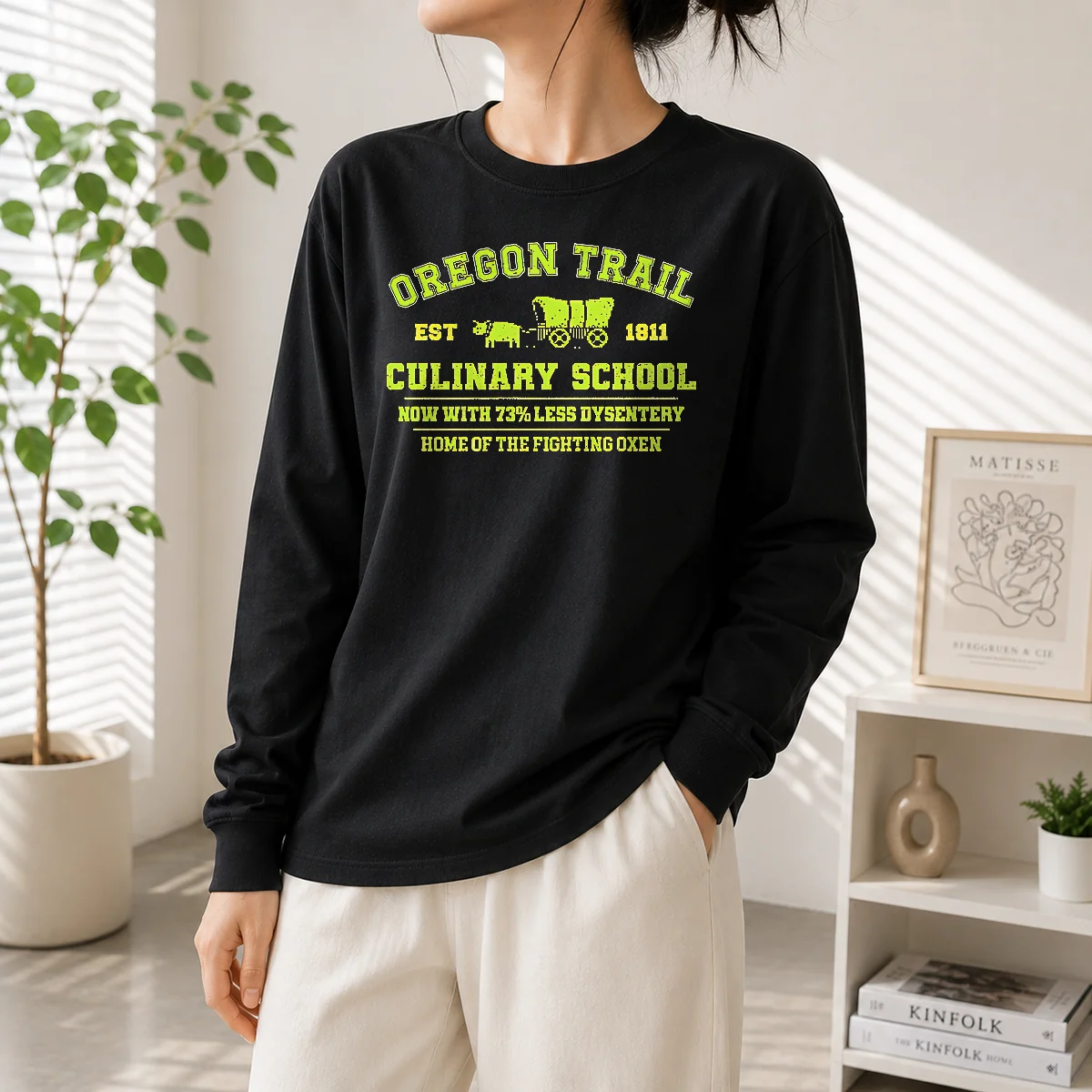 Nice Premium Oregon Trail Culinary School Now With 73 Percent Less Dysentery Long Sleeve Shirt