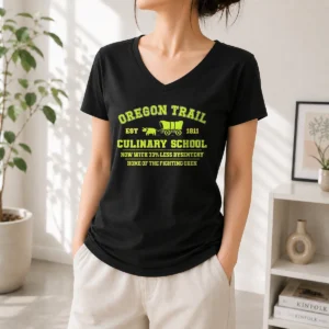 Nice Premium Oregon Trail Culinary School Now With 73 Percent Less Dysentery V-Neck Shirt