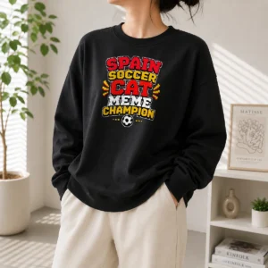 Nice Spain Soccer Cat Meme Champion Pixel Sweater