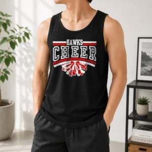 Official Hutchinson Hawks Cheer Maroon Glitter Tank Top