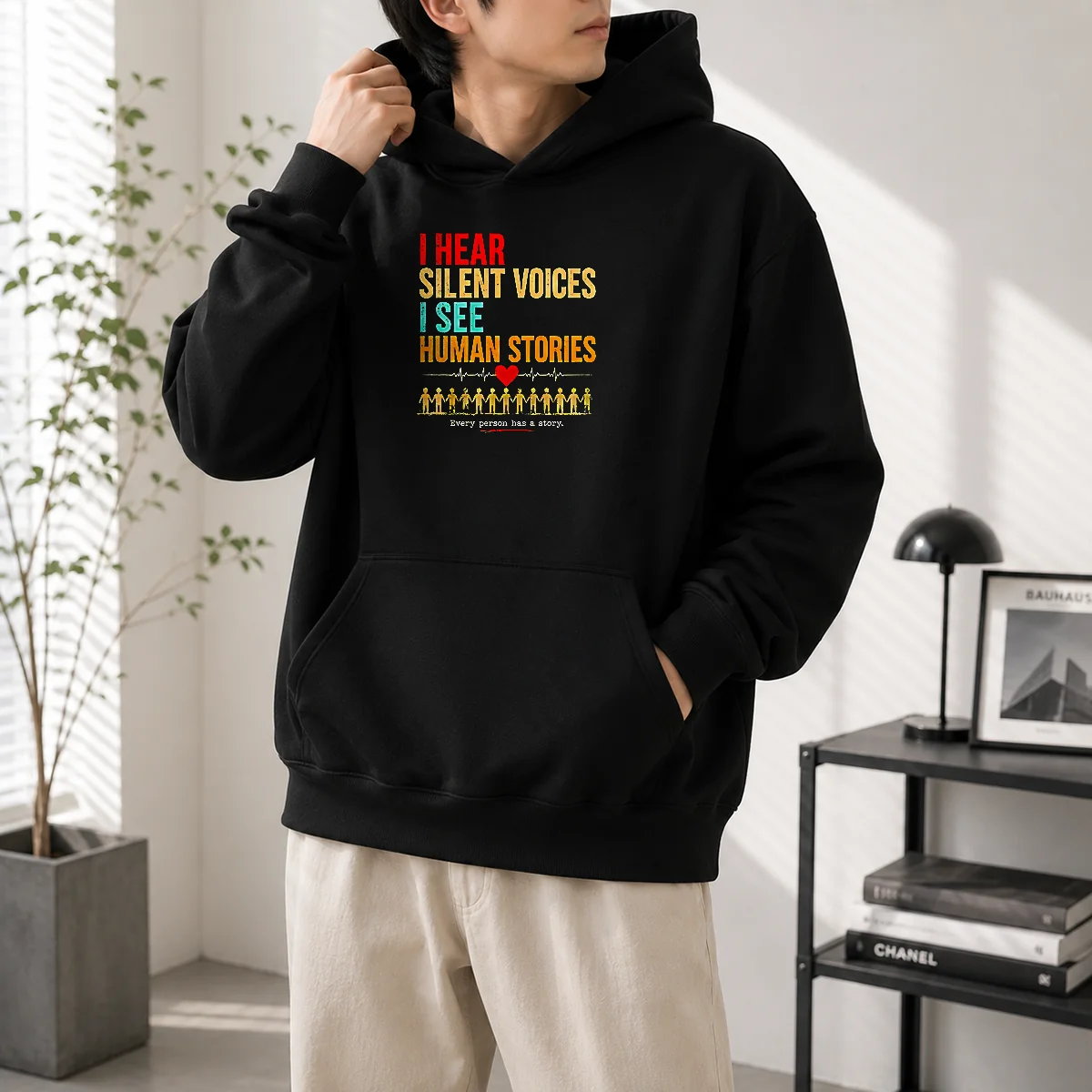Official I Hear Silent Voices I See Human Stories Every Person Has A Story Hoodioe