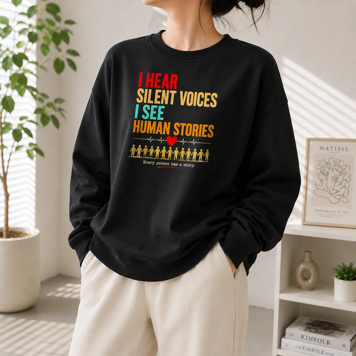 Official I Hear Silent Voices I See Human Stories Every Person Has A Story Sweater