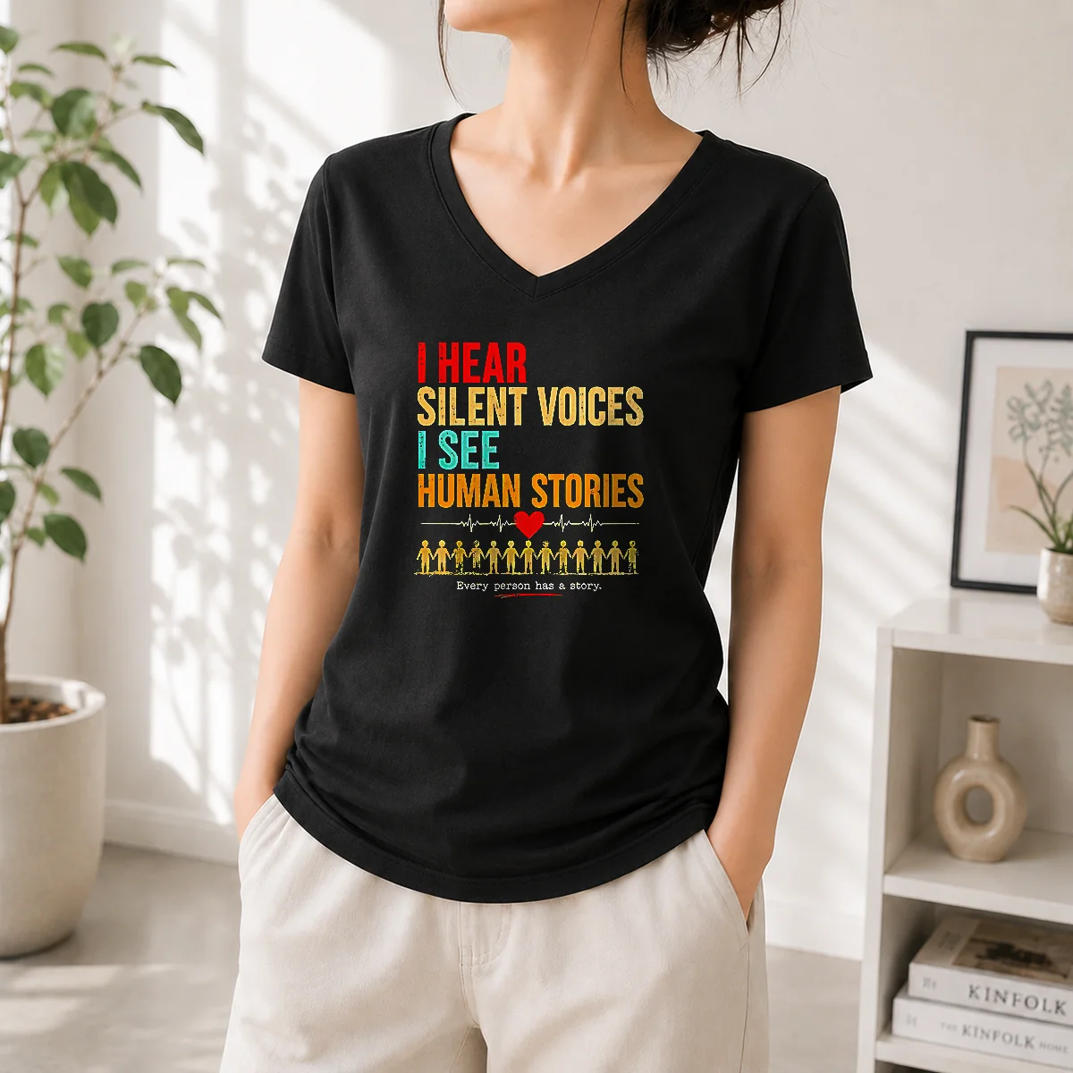 Official I Hear Silent Voices I V-Neck Shirt Official I Hear Silent Voices I V-Neck Shirt