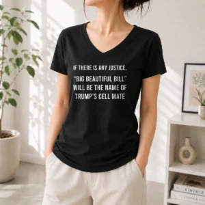 Official If There Is Any Justice Big Beautiful Bill Will Be The Name Of Trump'S Cell Mate V-Neck Shirt