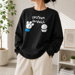 Premium Icecream Sandwich Characters Youtube Animation Sweater