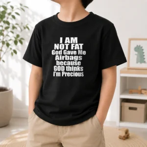 Premium Pretty I Am Not Fat God Gave Me Airbags Because God Thinks I'M Precious Kids T-Shirt