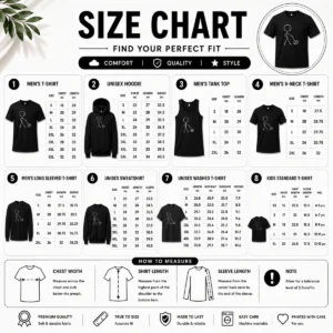 Size chart for Pretty Stick Figure Walking A Dog Minimalist Line Art with measurements in inches and cm to help choose the right fit
