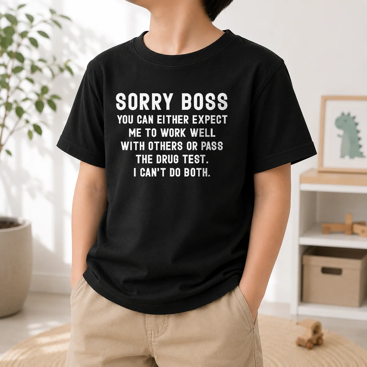 Top Hot Sorry Boss Dark Humor Geek Kids T-Shirt